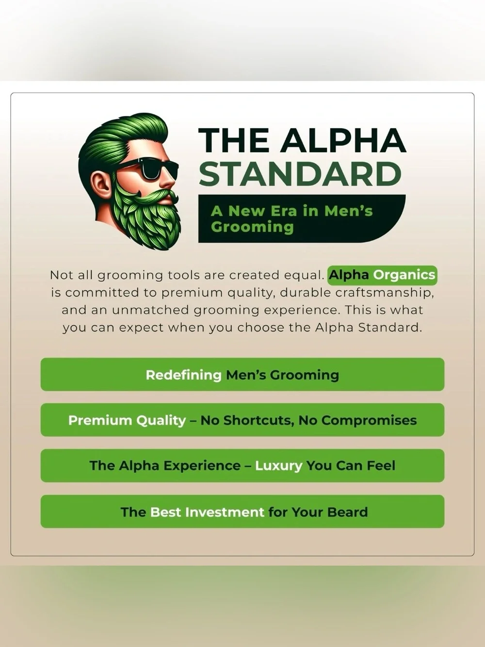 Alpha Organics Premium Beard Brush | Natural Boar Bristle & Walnut Wood NIB
